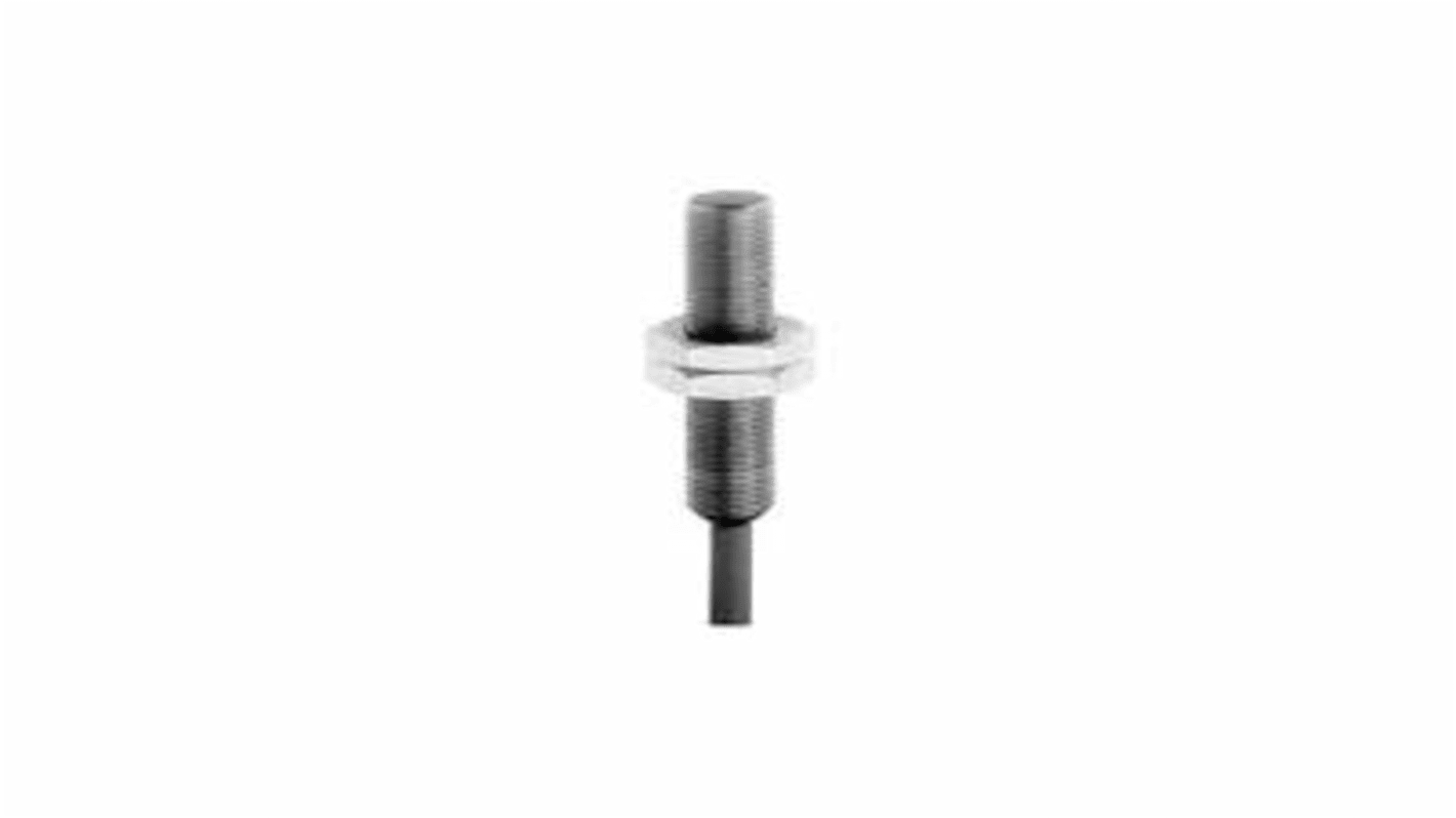 Sensore di prossimità cilindrico Baumer IFRM 08P1707, PNP M8, rilevamento 2 mm, cavo 1 m, IP 67, temperatura -25/+75 °C.