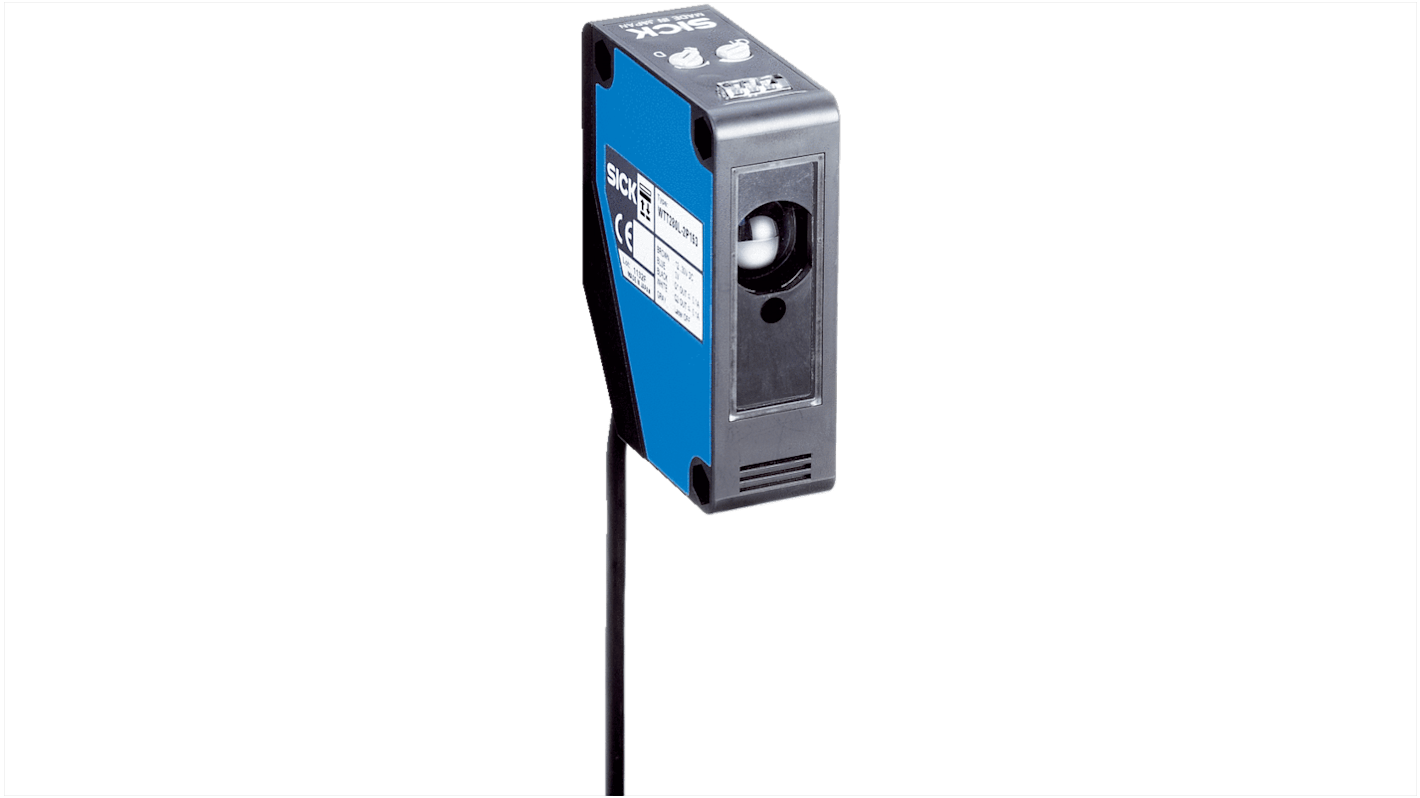 Sensore fotoelettrico rettangolare Sick WTT280L-2P2531, tecnologia a tempo di volo, rilevamento 200 mm-4 m, uscita PNP, IP67.