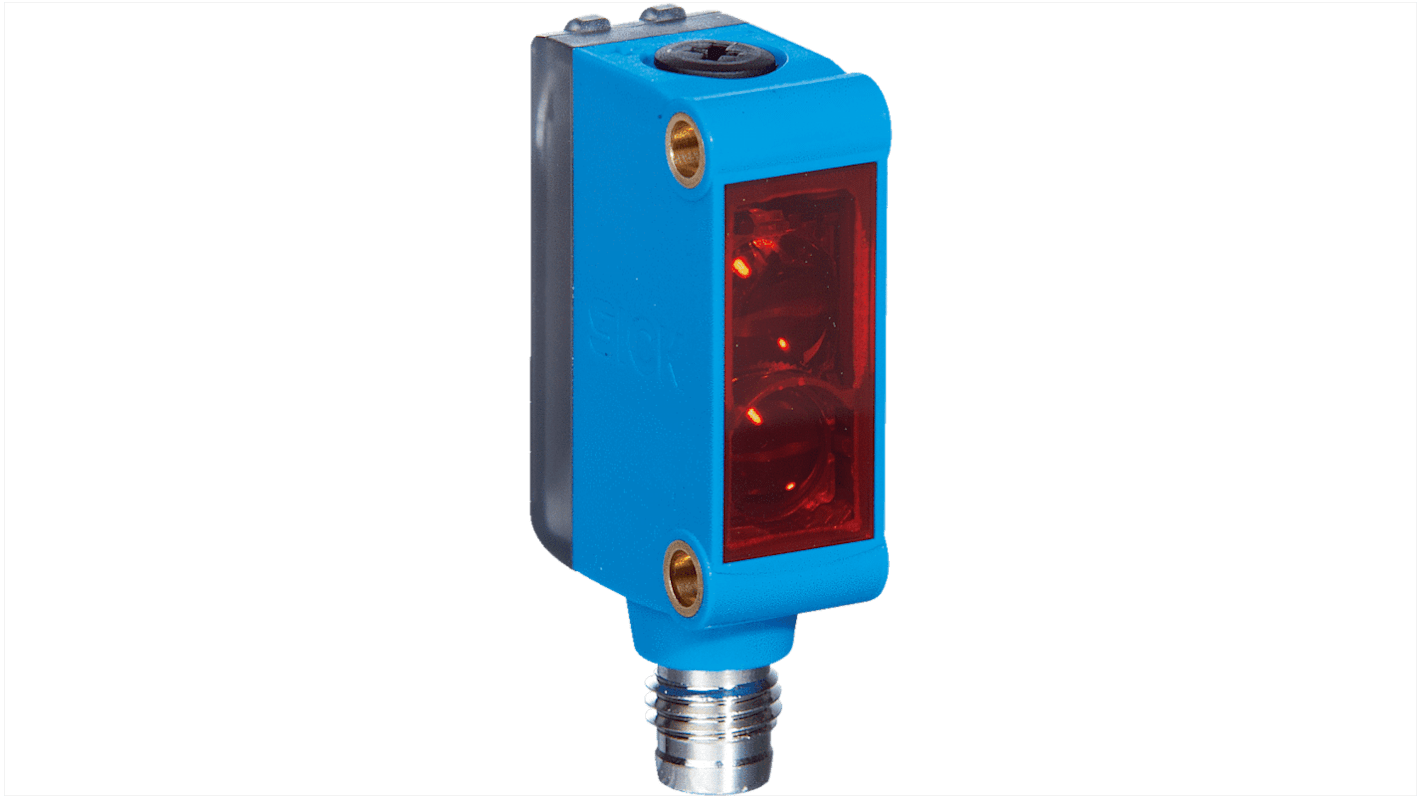 Sensore fotoelettrico rettangolare Sick GTB6-P4212, rilevamento 5-250 mm, uscita PNP, IP67, temperatura -25°C/+55°C.