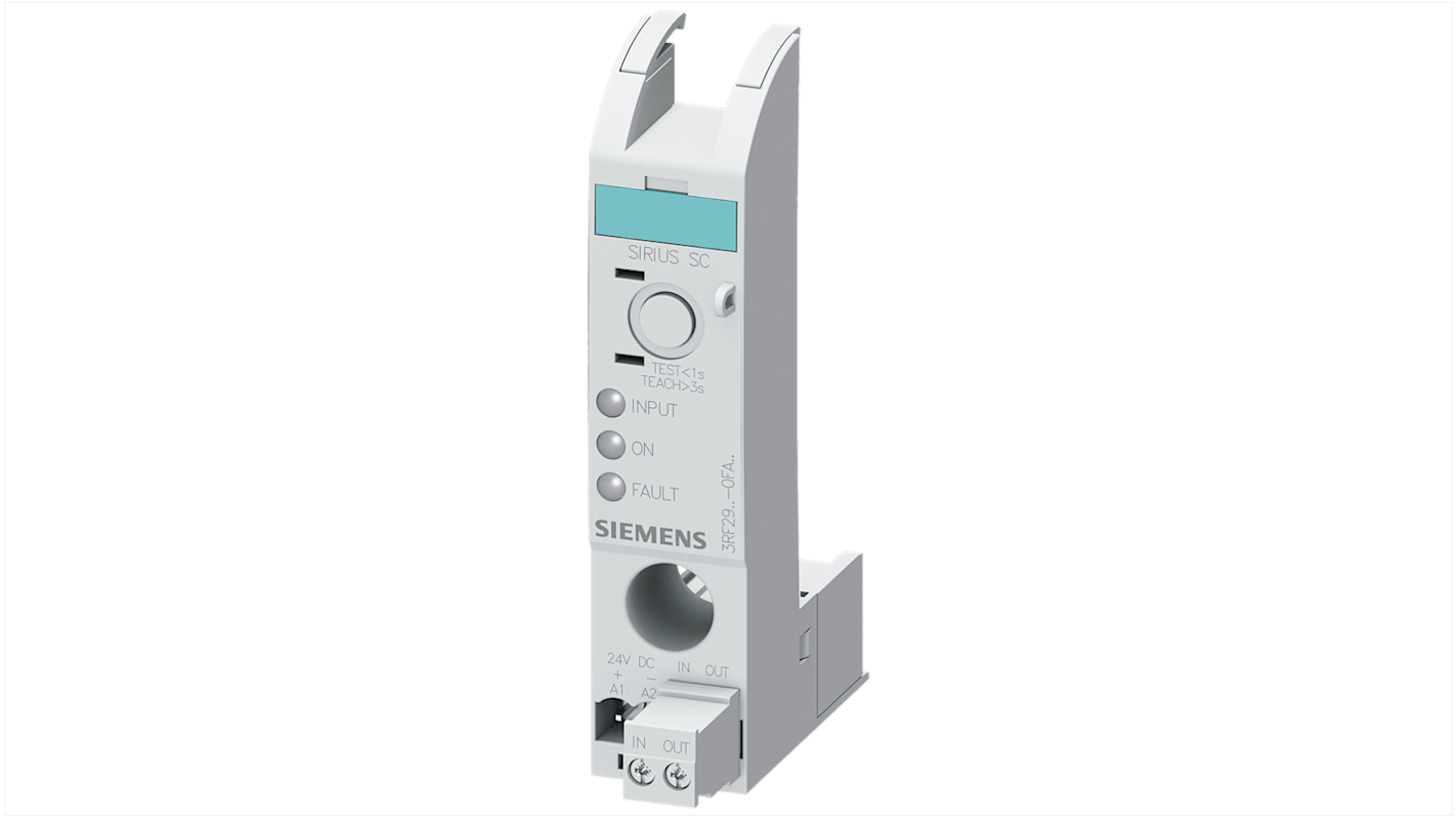 Contattore SIRIUS Siemens 3RF2906-0FA08, 6 A, 24 V c.c., IP20, per monitoraggio carico, compatibile con relè semiconduttore.
