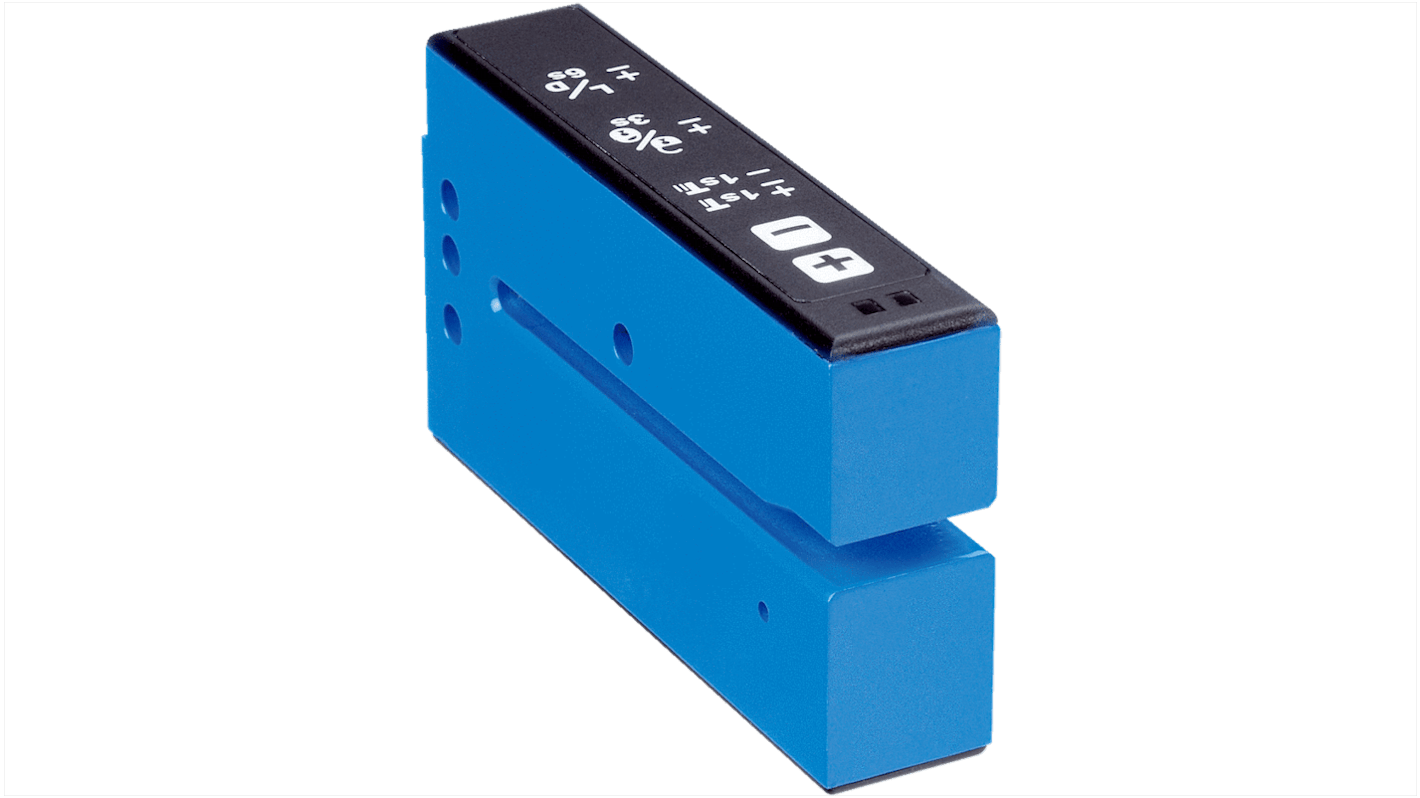 Sensore fotoelettrico Sick UFN3-70B413 per rilevamento etichette, uscita luce/buio, grado di protezione IP65.