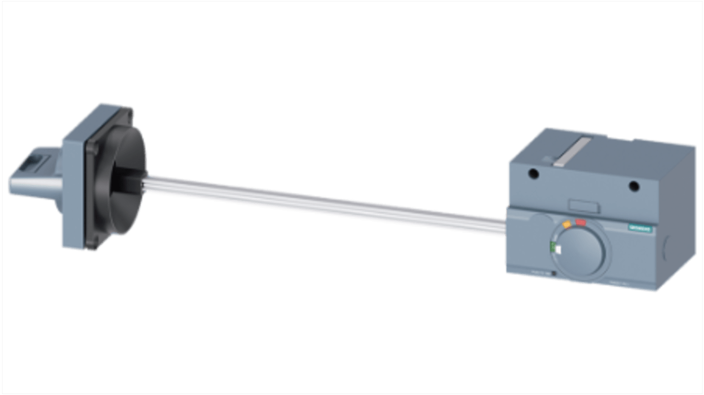 Operatore motore Siemens 3VA9257-0PK11 per interruttore automatico 3VA, montaggio laterale, grado di protezione IP65, lunghezza 75 mm.