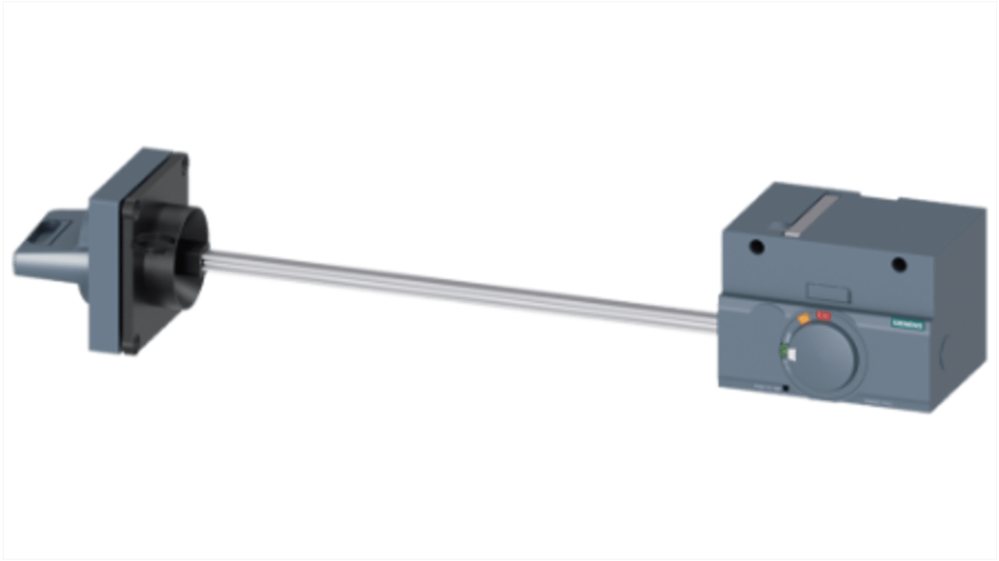 Operatore motore Siemens 3VA9257-0PK13 per interruttore automatico 3VA1, montaggio laterale, grado di protezione IP65, lunghezza 75 mm.