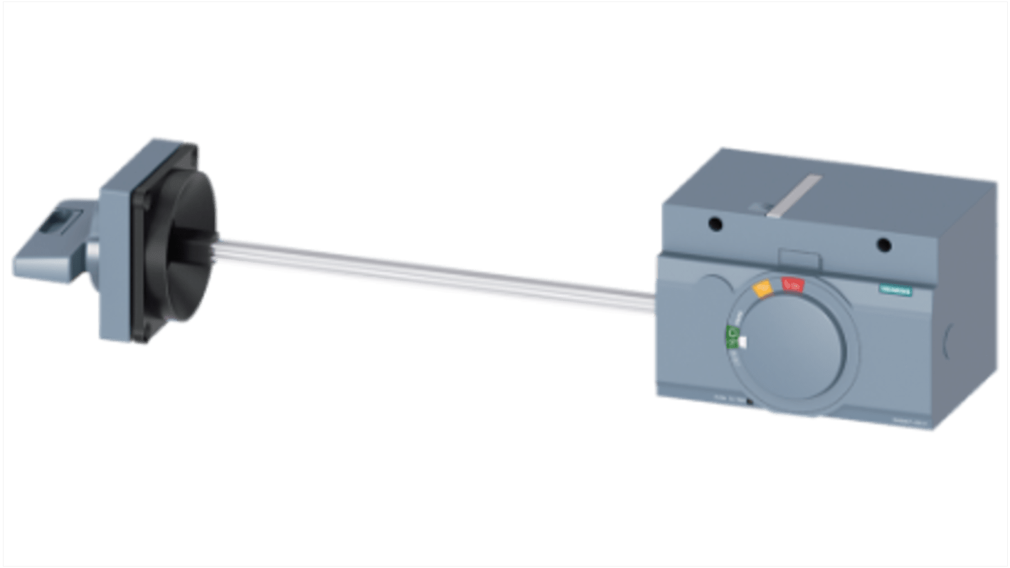 Operatore motore Siemens 3VA9467-0PK11, montaggio laterale, IP65, per interruttori 3VA1 e 3VA2, lunghezza 94 mm.