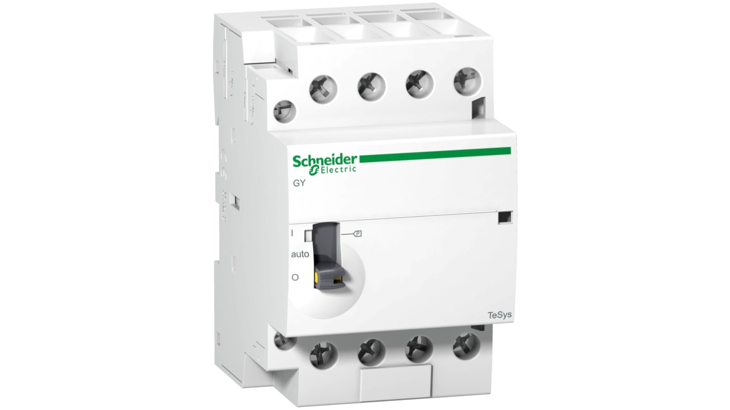 Contattore reversibile Schneider Electric GY4040M5, 4 poli, 40 A, tensione 220-240 V c.a., grado di protezione IP40.