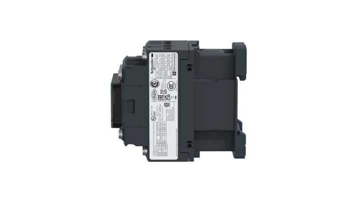 Contattore reversibile Schneider Electric LC1D186P7, 3 poli, 18 A, 230 V c.a., montaggio su guida, dimensioni 45x77x86 mm.