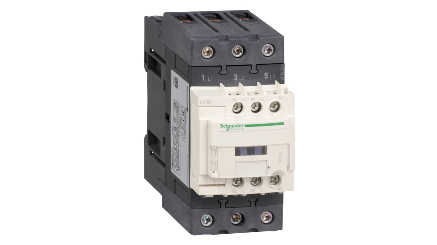 Contattore reversibile Schneider Electric LC1D40AS7, 3 poli, 40 A, 500 V c.a., grado di protezione IP20.