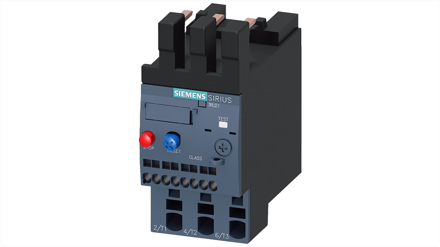 Relè di sovraccarico Siemens 3RU2126-4DC0, FLC 25 A, contatto 3 A, tensione 690 V, potenza fino a 22 kW.