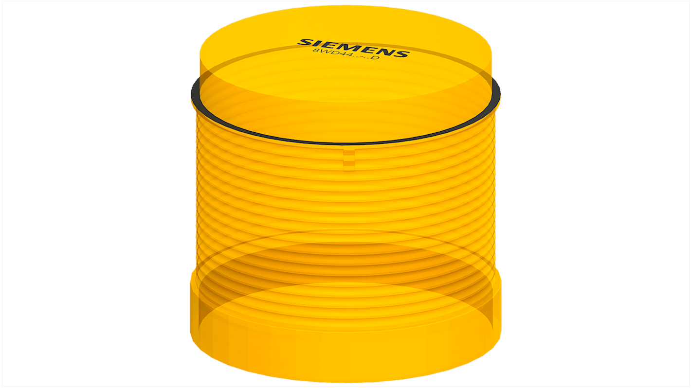 Segnalatore giallo 24 V LED 70 mm Siemens 8WD4420-5DD: luce rotante resistente a urti e vibrazioni, ideale per comunicazioni sicure.