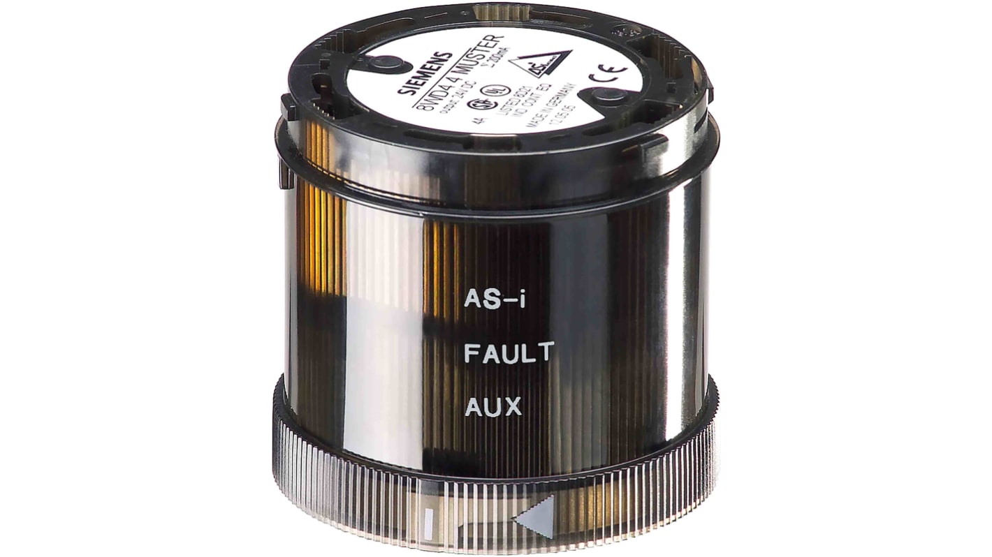 Segnalatore Siemens 8WD4428-0BD, 24 V, diametro 70 mm, colore nero, per 3 elementi di segnalazione, funzionamento a corrente continua.