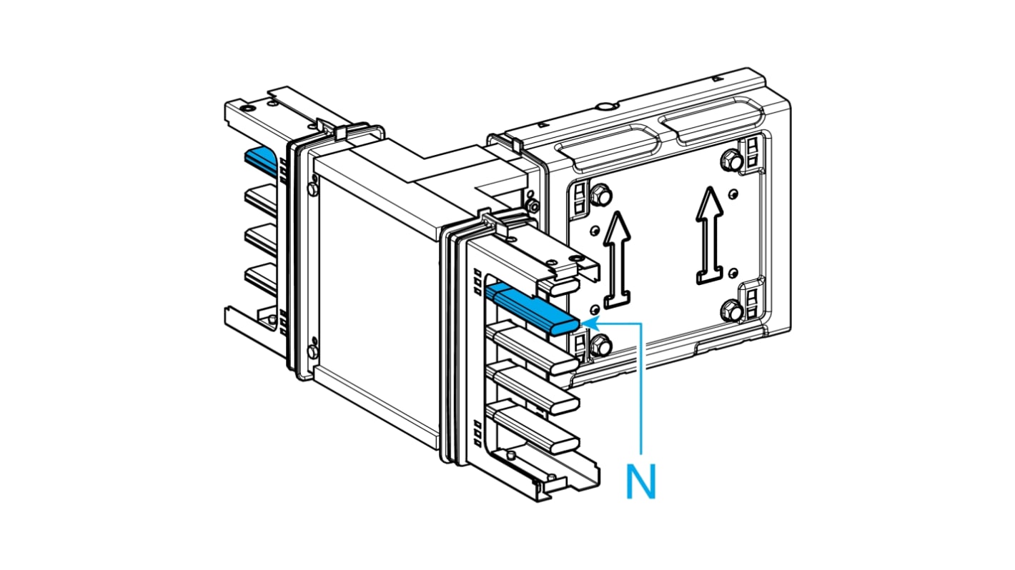 Raccordo a T Schneider Electric KSA250DTC40 per canaline Busbar, corrente nominale 250A, compatibile con sistemi elettrici industriali.