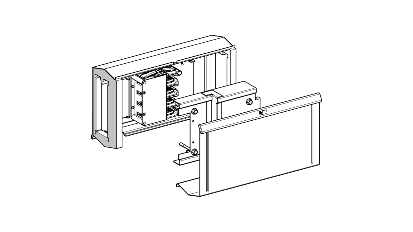 Adattatore per barre di distribuzione Schneider Electric, serie Canalis KS, 400 A, colore bianco RAL 9001, per montaggio tra canaline.