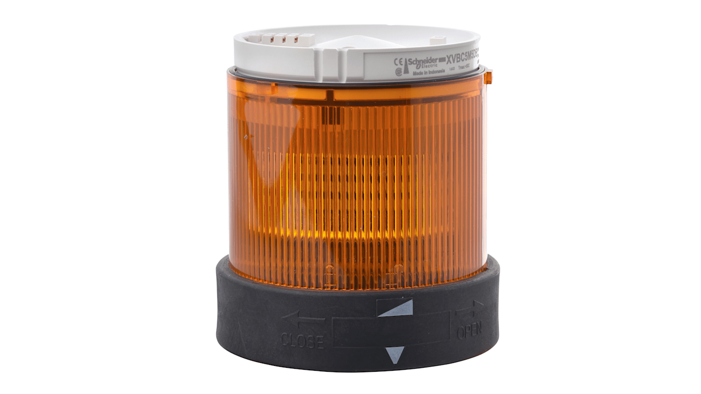 Segnalatore Ambra 120 V c.a. LED Orange IP65 - Schneider Electric XVBC2G5: unità illuminata per torretta luminosa modulare, ideale per ambienti da -40 a 70 °C.