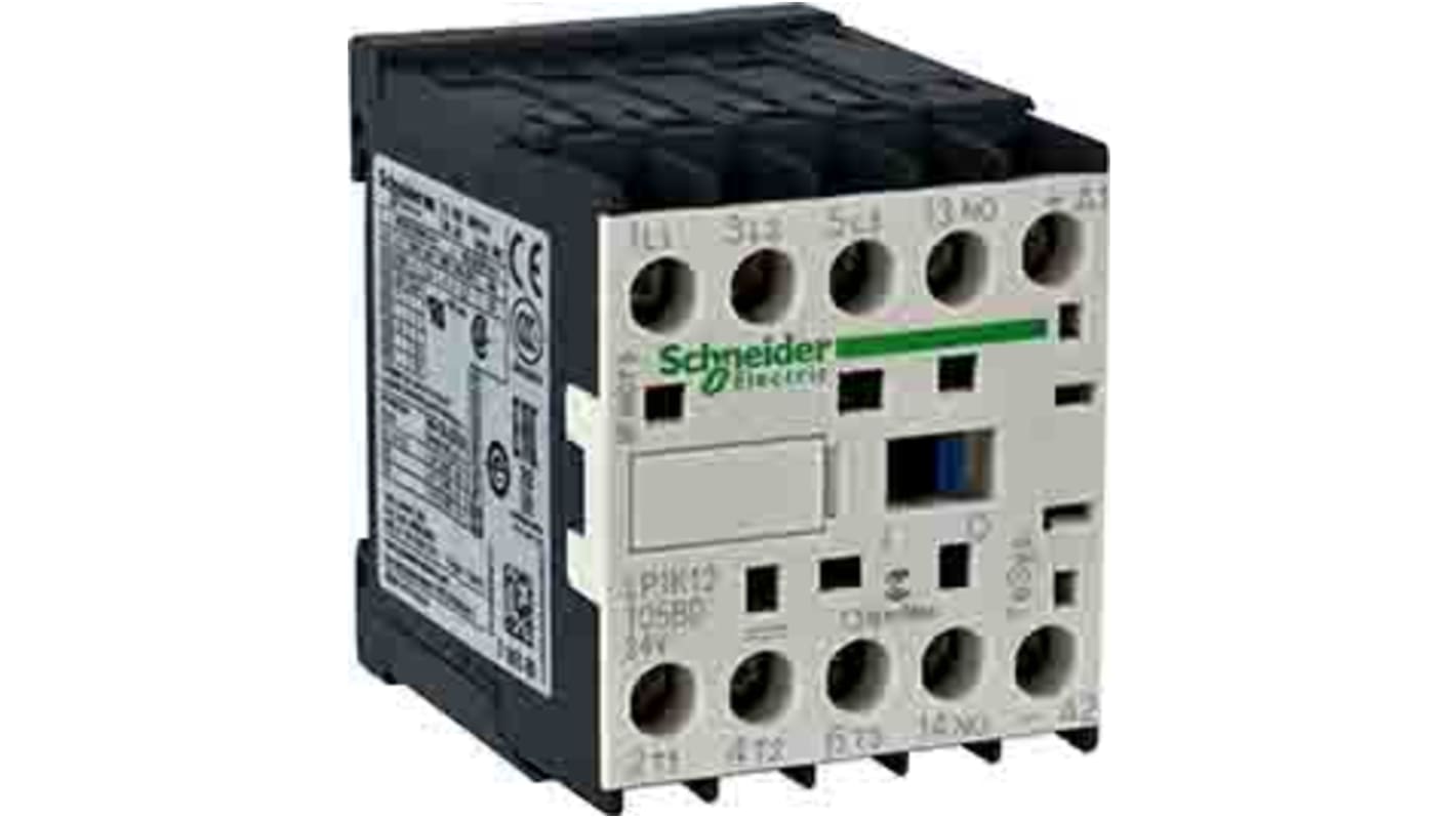 Relè di controllo Schneider Electric CA3KN22MD3, 2NO + 2NC, montaggio su guida DIN, tensione 220 Vac, carico FLC 110 A.