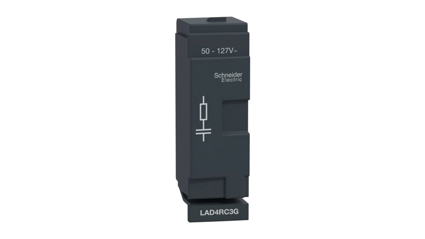 Soppressore di sovratensioni Schneider Electric LAD4RC3G per moduli 3P LC1D40A...D80A4P, tecnologia Bi-Directional Peak Limiting.