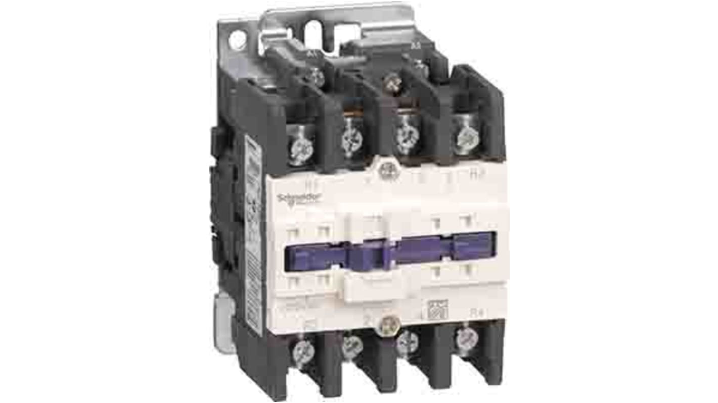 Contattore Schneider Electric LC1D65008M7, 4 poli 2NO 2NC, 80 A, 220 V ac, per automazione e controllo motori.