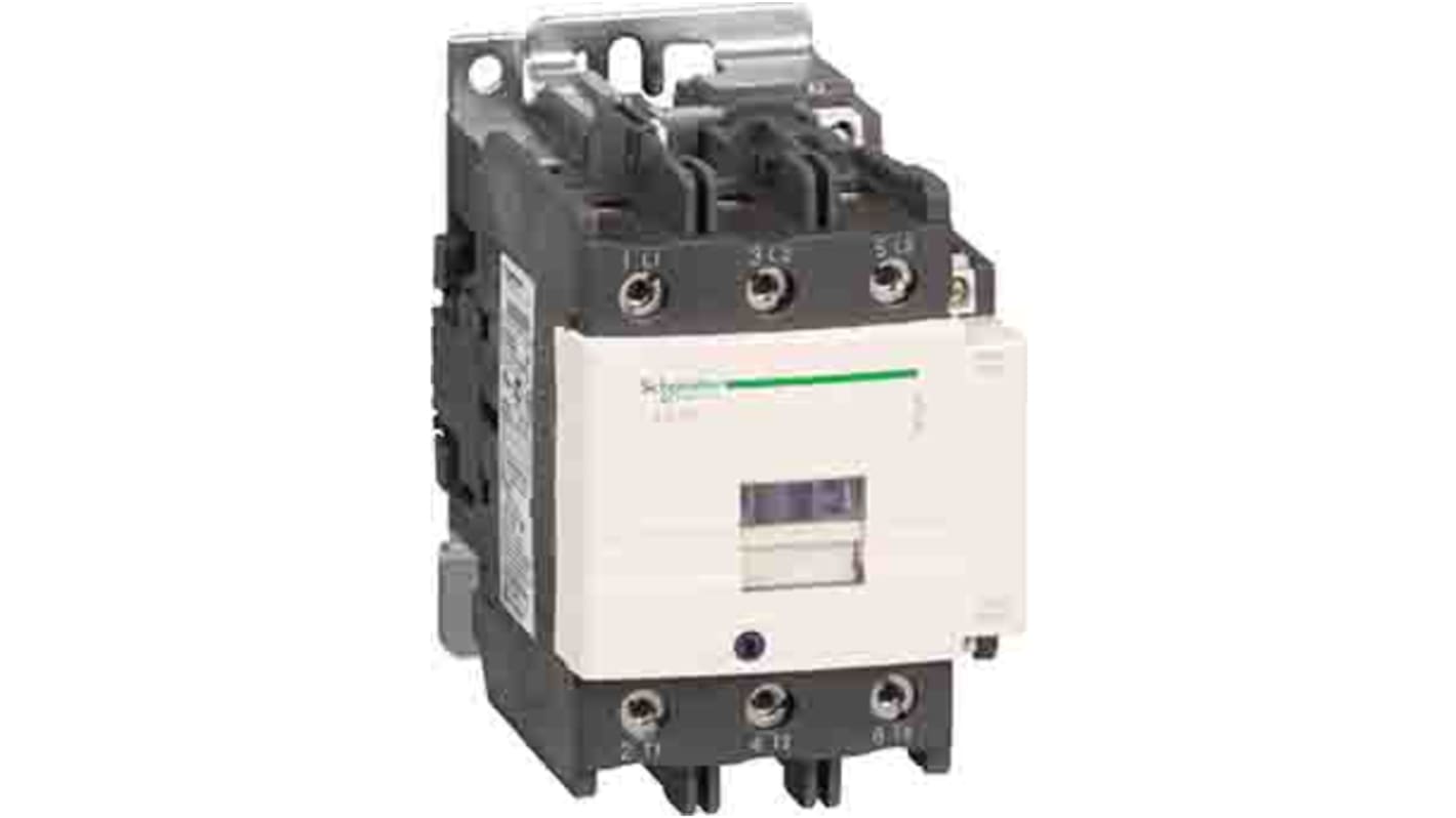 Contattore Schneider Electric LC1D80D7, 3 poli 1NO + 1NC, corrente 80 A, tensione bobina 42 V, per automazione motori.