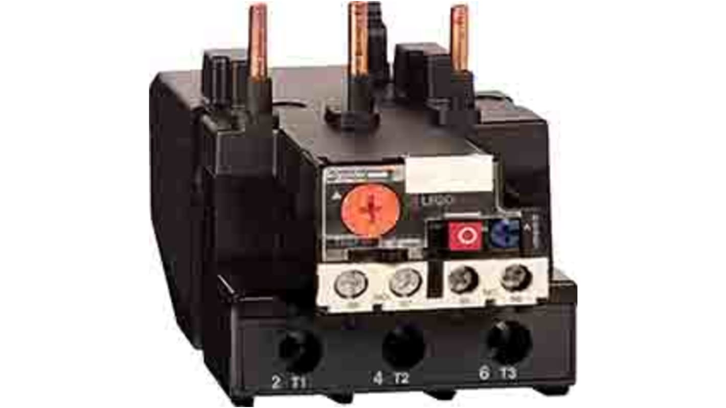 Relè di sovraccarico termico Schneider Electric LR2D3561, 38 A, 5 A contatto, 690 Vac, per avviamento motori.