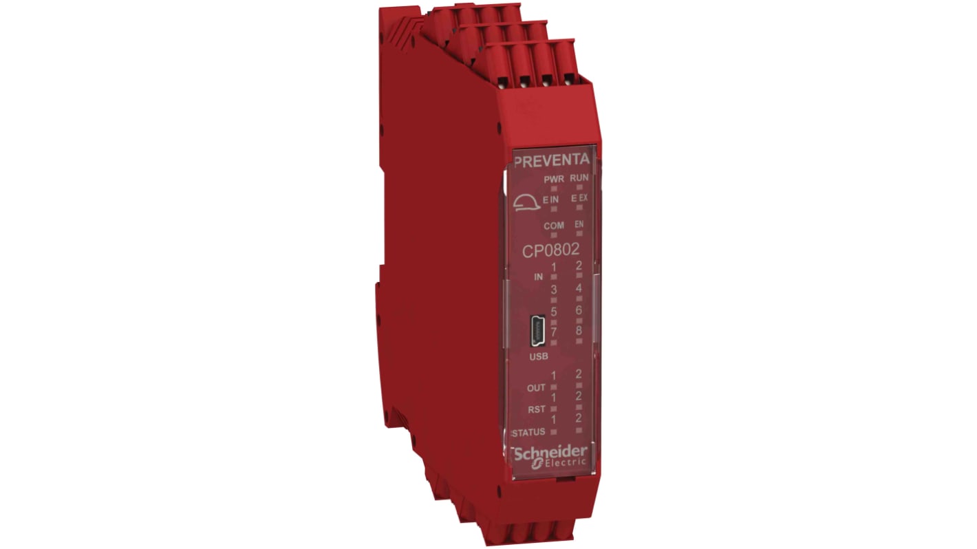 Controller di sicurezza Schneider Electric XPSMCMCP0802G, 18 I/O, 8 ingressi e 2 uscite di sicurezza, alimentazione 24 V c.c.