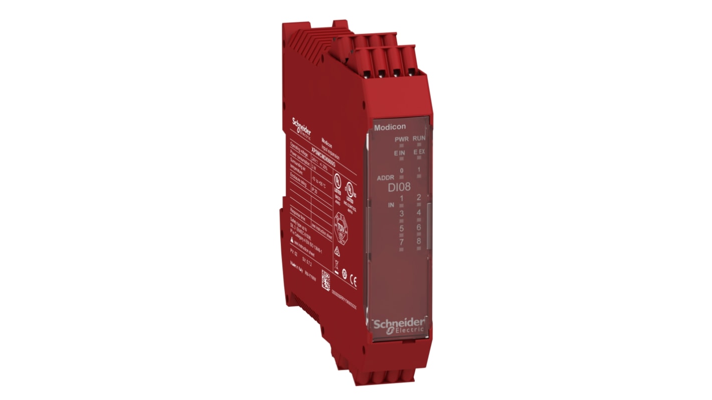 Controller di sicurezza Schneider Electric XPSMCMDI0800G, 12 I/O, 8 ingressi digitali, 4 uscite, IP20.