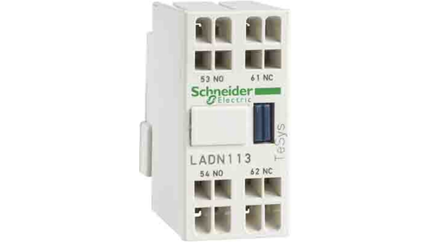 Blocco di contatti ausiliari Schneider Electric LADN023, 2NC, montaggio anteriore, tensione nominale 690 V, compatibile con TeSys D.