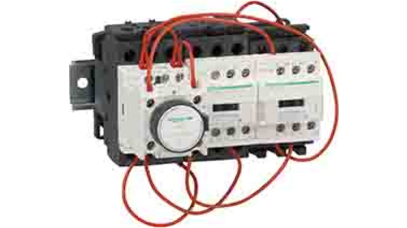 Starter stella-triangolo Schneider Electric LC3D32AF7, 3 fasi, 30 kW, 32 A, IP20, con coil c.a. e copertura di sicurezza.