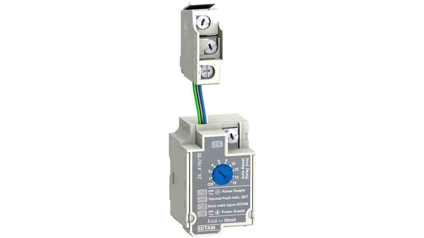 Contatto ausiliario Schneider Electric LV429424, serie SDTAM, per unità di innesco, corrente 80 mA, tensione 415 V.