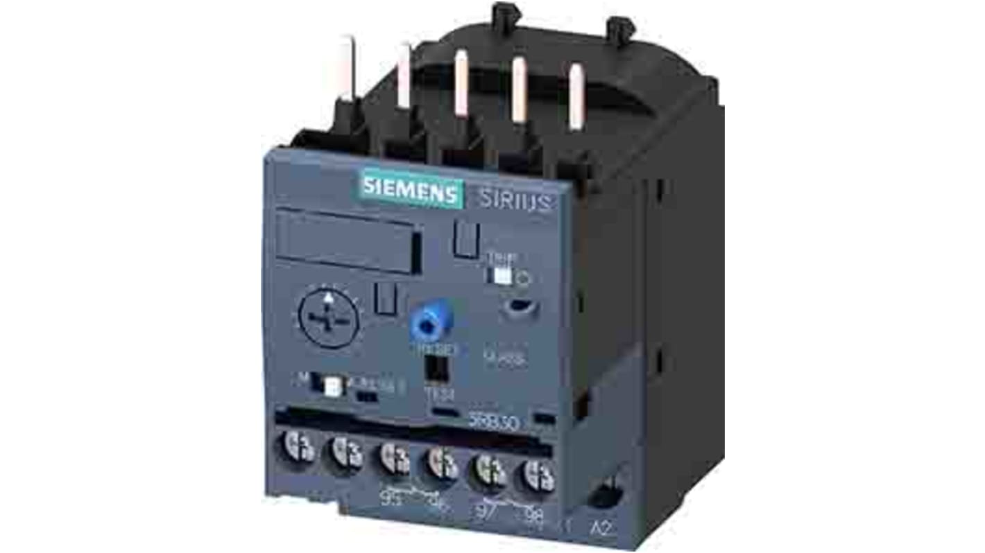 Relè di sovraccarico Siemens 3RB3016-1RB0, manuale-automatico, dimensione S00, 1NC + 1NO, carico FLC 0.1-0.4 A.