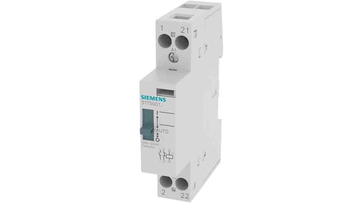 Contattore reversibile Siemens 5TT5801-6, 2 poli, 1NC + 1NO, 20 A, 230 V ac, per applicazioni industriali e residenziali.