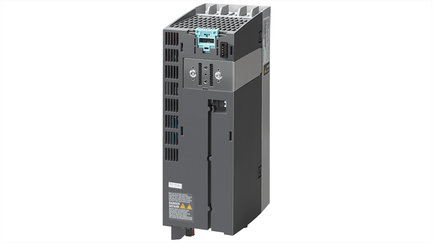 Modulo di alimentazione Siemens 6SL3210-1PE21-1AL0, 4 kW, 480 V c.a., 3 fasi, 550Hz - Efficienza 97%, protezione IP20.
