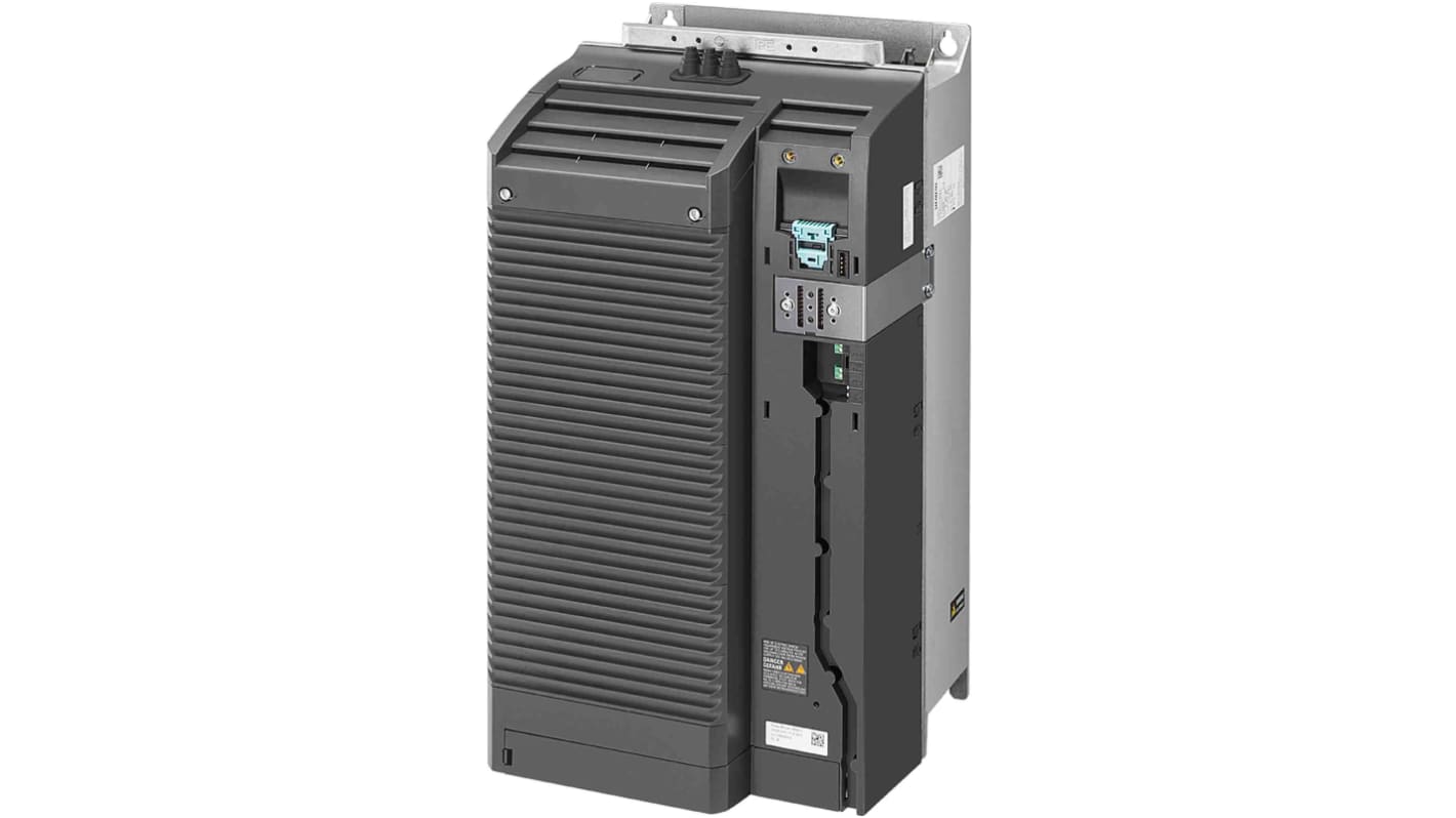 Modulo di potenza Siemens 6SL3210-1PE31-1AL0 per SINAMICS G120, 55 kW, 380-480 V c.a., 3 fasi, 550Hz. Efficienza 98%, corrente max 180 A.