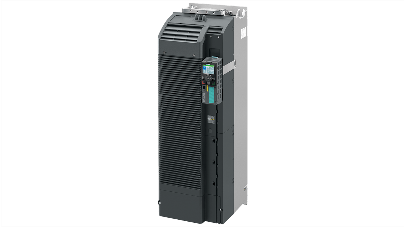 Modulo di alimentazione Siemens 6SL3210-1PE33-0CL0: 160 kW, 380-480 V c.a., 3 fasi, 550Hz. Efficienza 98%, corrente 500 A, IP20.