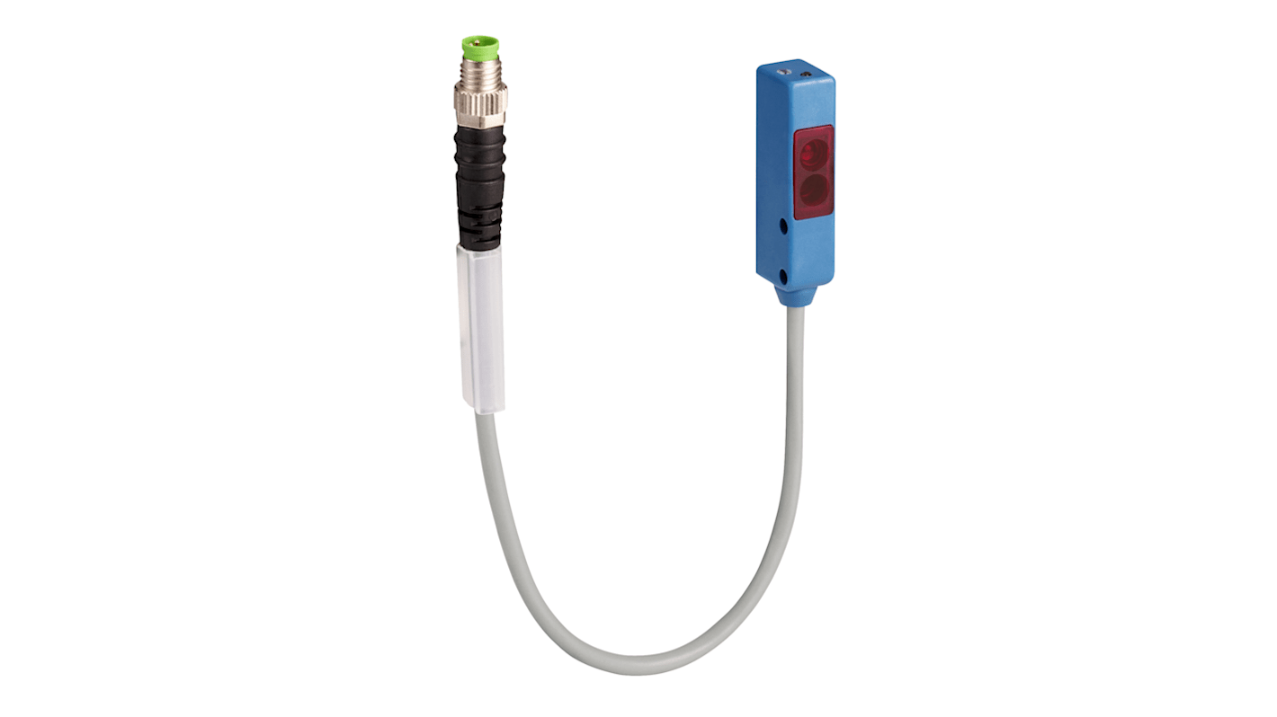 Sensore fotoelettrico Telemecanique Sensors XUYBCO989SP, miniaturizzato, retroriflessione polarizzata, rilevamento fino a 1 m, 12-24 V c.c.