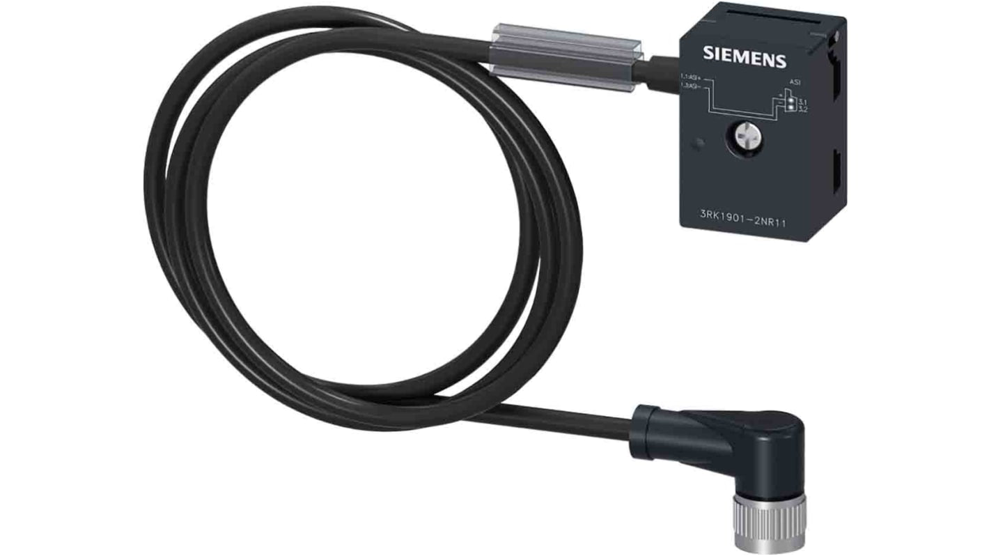 Modulo di interfaccia Siemens 3RK1901-2NR11 per transizione cavo piatto a M12, grado di protezione IP67/68/69K, cavo 1 m.