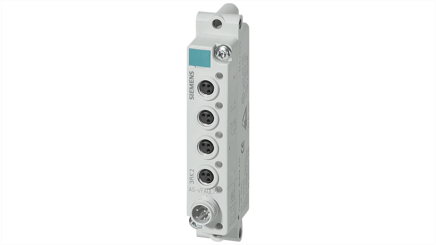 Modulo I/O PLC Siemens 3RK2400-1BT30-0AA3, AS-i slave digitale K20, 2 ingressi e 2 uscite, IP67, 150 mA per uscite.