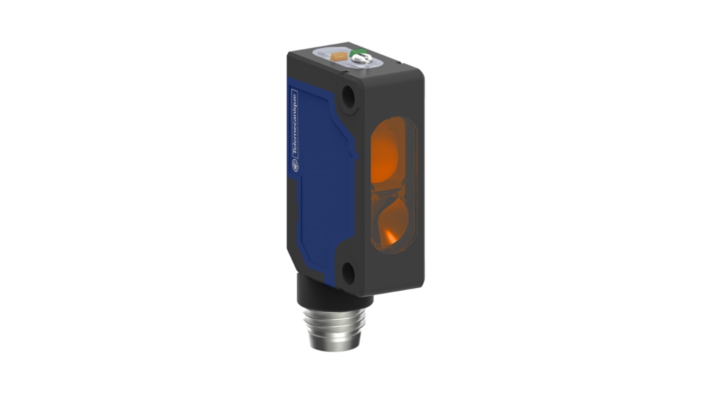 Telemecanique Sensors - Sensore fotoelettrico miniaturizzato a retroriflessione, rilevamento 8 m, uscita PNP. Soluzione affidabile per applicazioni industriali.