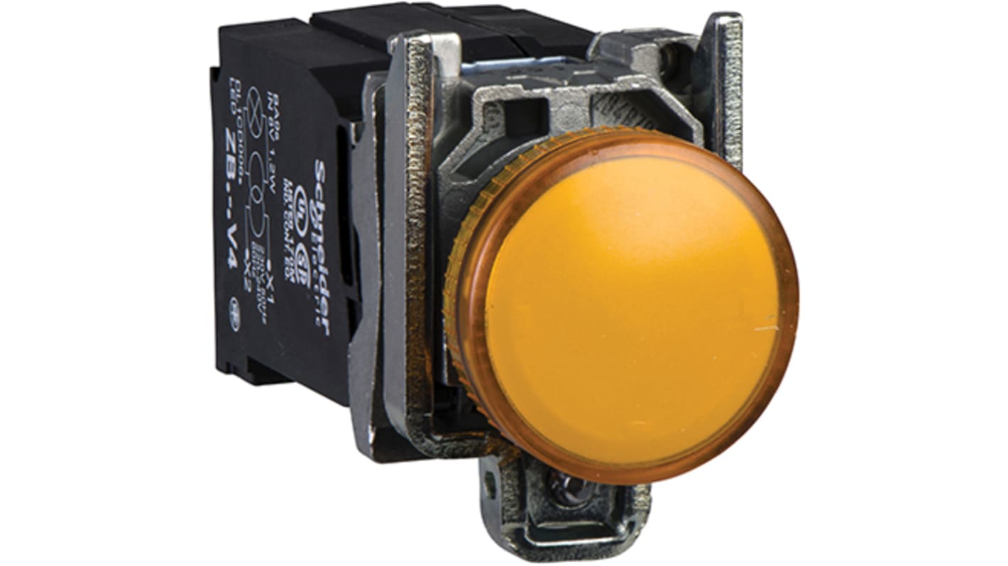 Luce pilota Schneider Electric Harmony XB4, Ø22 mm, arancione, segnalazione costante, IP66, 400V.