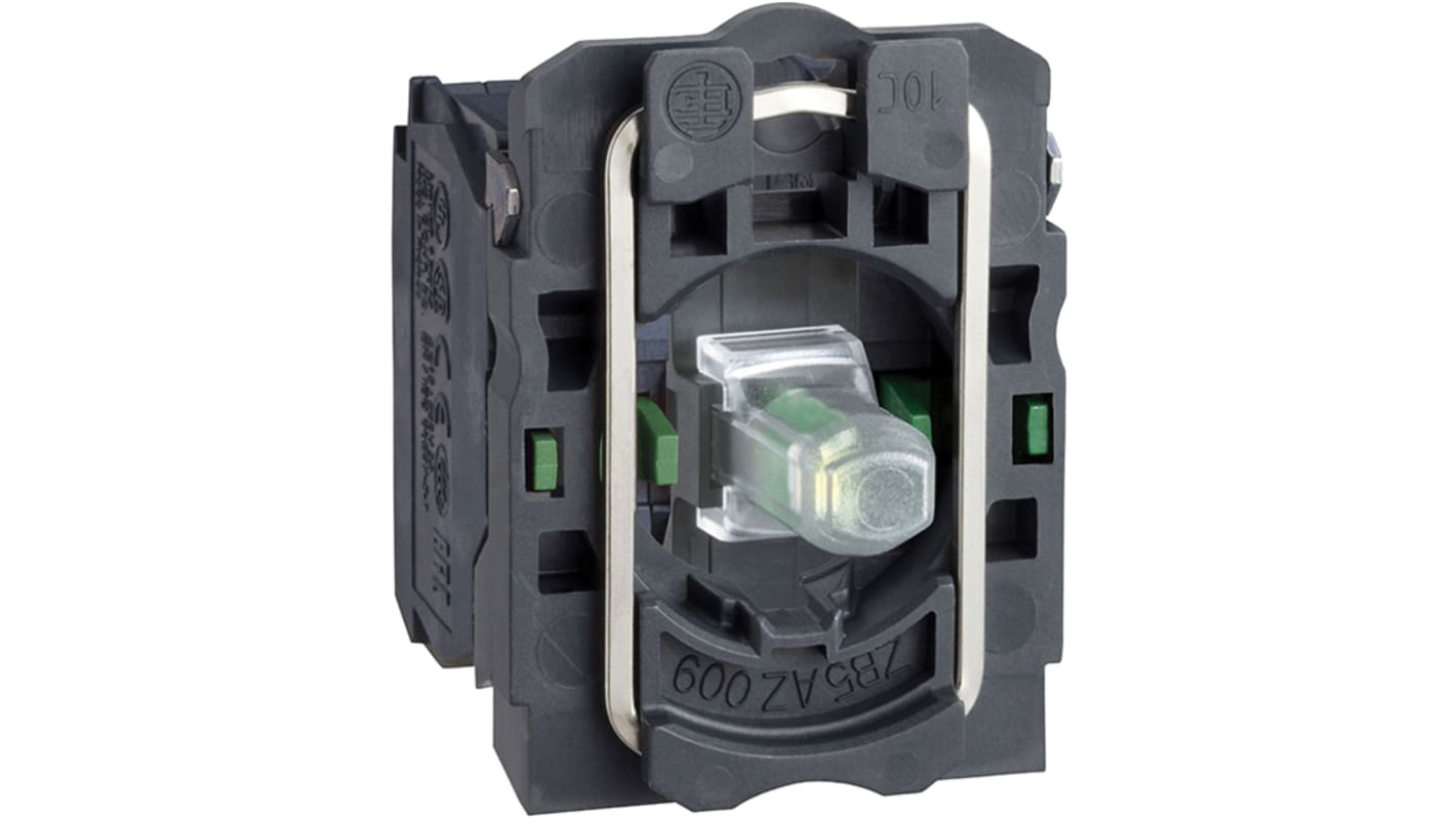 Blocco contatti luminoso LED bianco Schneider Electric, 1CO, 240V, privo di mercurio, per segnalazione costante.