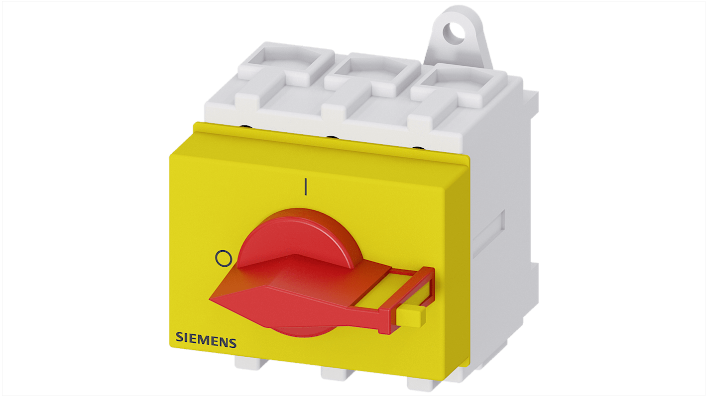 Sezionatore Siemens 3LD2530-0TK13 63A Integrato, Dimensione 3 Fusibile. Interruttore principale e di emergenza per guida DIN.