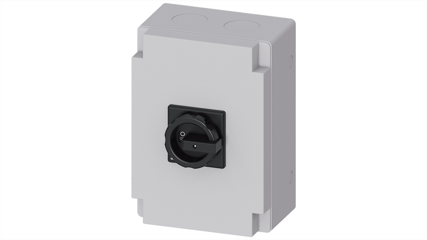 Sezionatore interruttore Siemens SENTRON 3LD, montaggio su guida DIN, 125A, tre poli, contenitore in plastica.