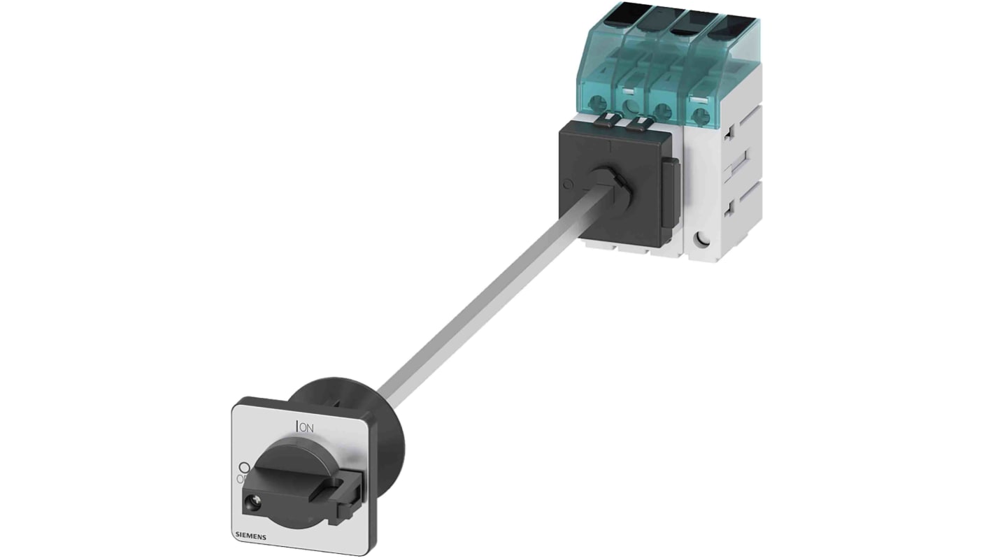 Interruttore di isolamento Siemens 3LD3340-0TL11, quattro poli, 40A, montaggio su guide da 35 mm, temperatura -25/+55°C.