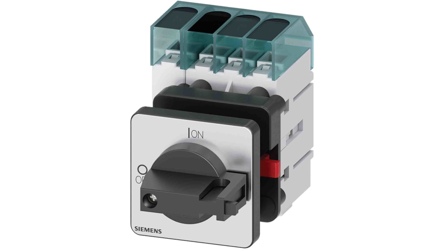 Interruttore di isolamento Siemens 3LD3350-0TL11, quattro poli, 40A, montaggio fisso, temperatura operativa -25/+55 °C.