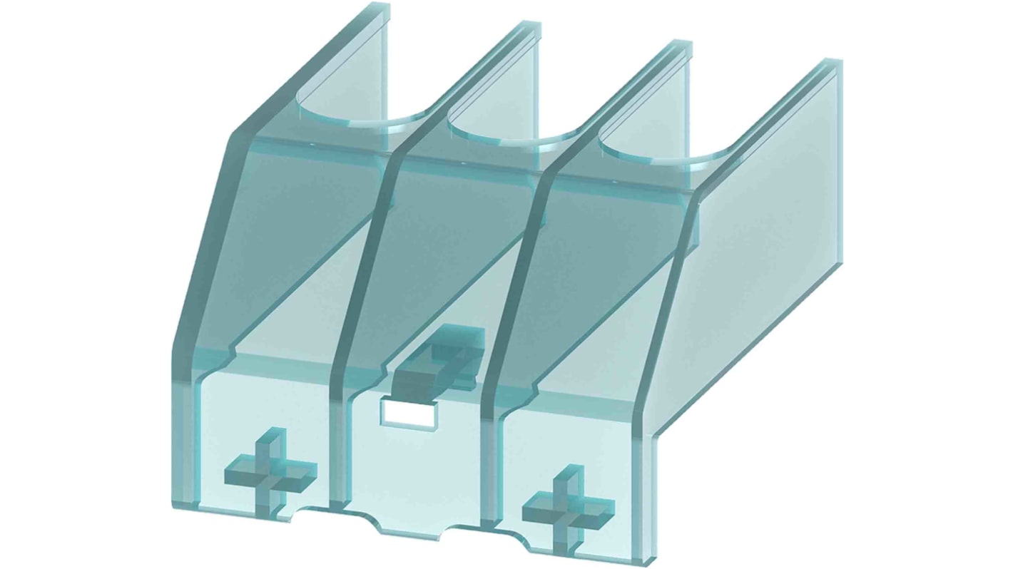 Siemens 3LD9341-0A, copertura terminale per sezionatore carico 3 poli, design robusto per applicazioni industriali.