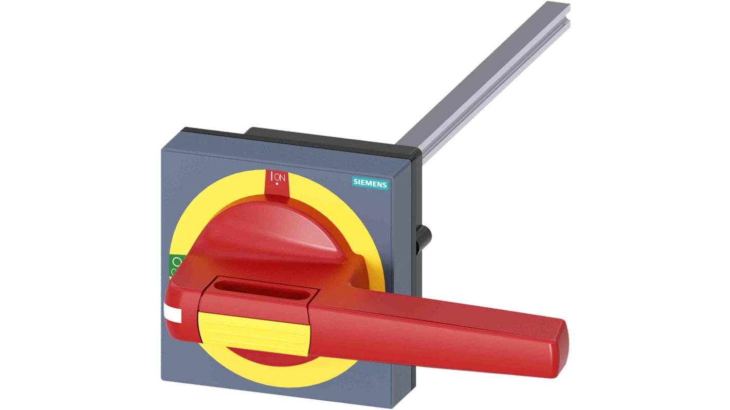 Manopola rotante Siemens 8UD1151-3AF25, bloccabile, per accoppiamento porte 3KD e 3KF, colore rosso-giallo.