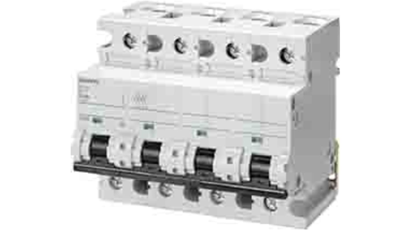 Interruttore magnetotermico Siemens 4P 100A, Tipo C (5SP4491-7): protezione da sovraccarichi e cortocircuiti, 400V, 10kA. Sicurezza per impianti elettrici.