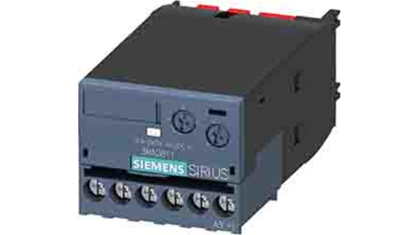 Relè di temporizzazione elettronico Siemens 3RA2811-1CW10, tensione 24-240 V, timer 0,05-100 s, montaggio a clip.