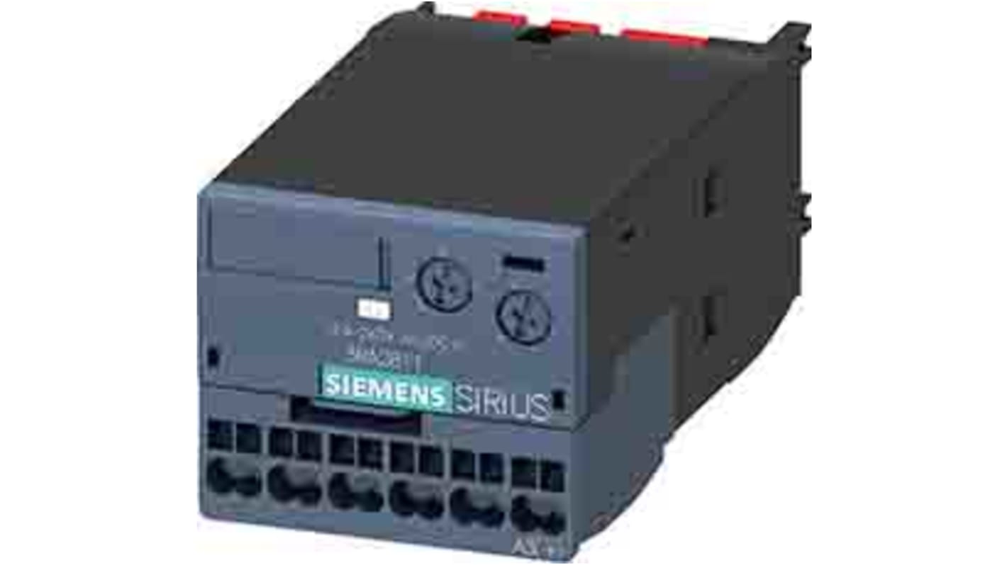 Relè di temporizzazione elettronico Siemens 3RA2811-2CW10, ritardo 0,05-100 s, tensione 24-240 V AC/DC, montaggio a clip.