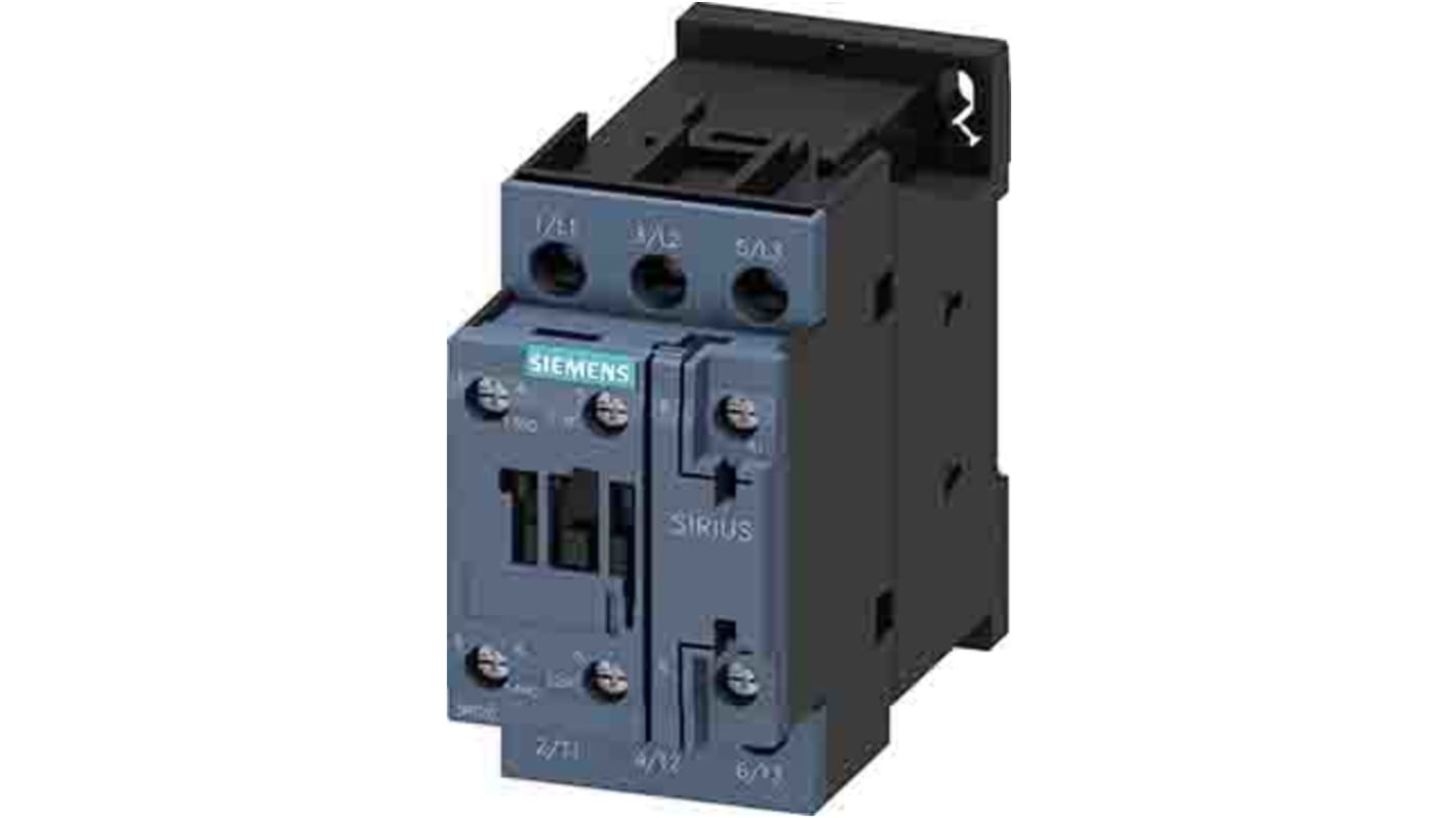 Contattore Siemens 3RT2028-1AK60, 3 poli, 1NO + 1NC, 38 A, 18.5 kW, bobina 110 V ac. Affidabilità e compattezza per sistemi industriali.