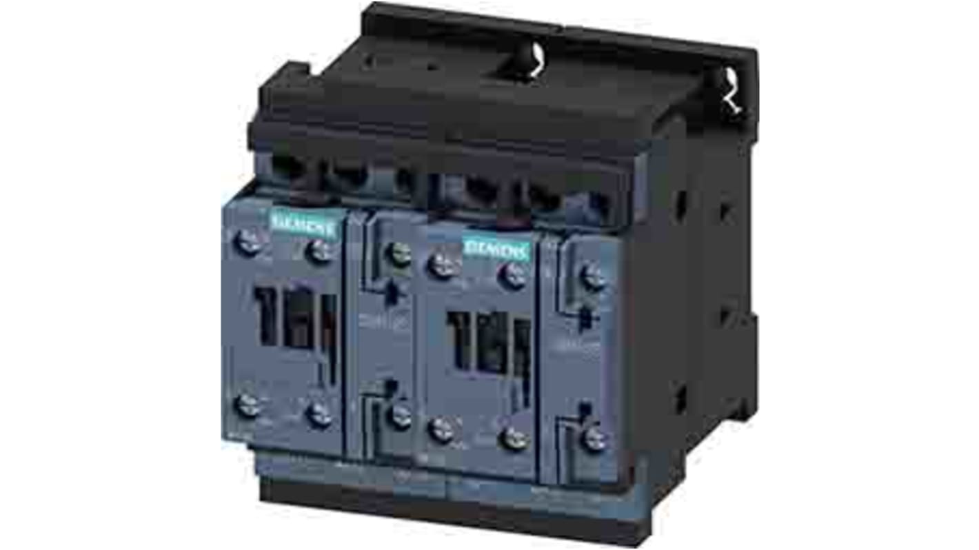 Teleinvertore Reversibile Siemens 3RA2325-8XB30-1AG2, 3 poli, 17 A, montaggio a vite, bobina 110 V c.a., classe IP20.