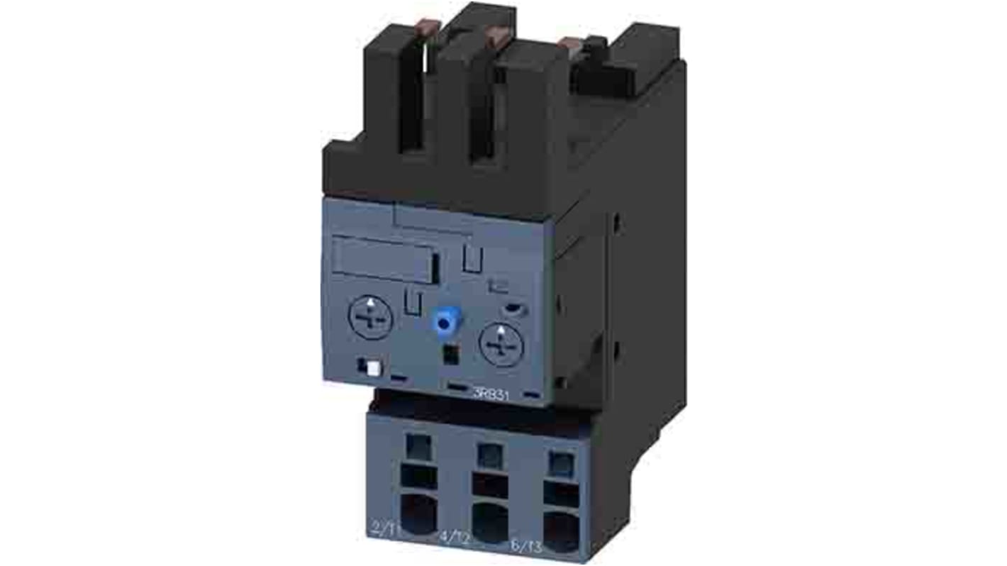 Relè di sovraccarico Siemens 3RB3123-4SE0, 1 N/C + 1 N/A, corrente nominale 12 A, montaggio su contattore, classe 10E.